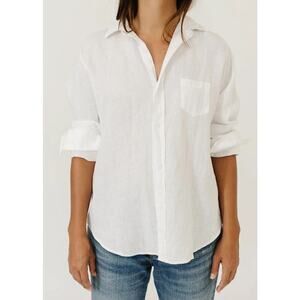 Frank & Eileen Linen ‘Eileen’ Top - White - Small